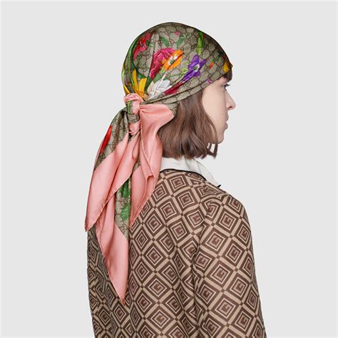 gucci gg logo wool and silk scarf|Gucci silk scarf sale.